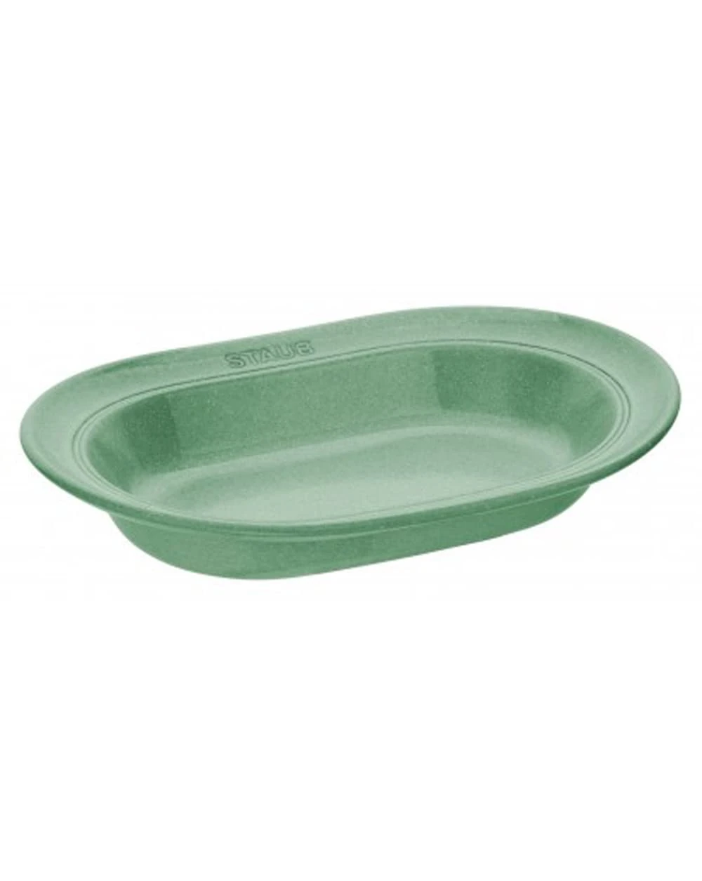 STAUB Dining Line Oval Plate 25 cm Sage Green Ceramic Scratch Resistant
