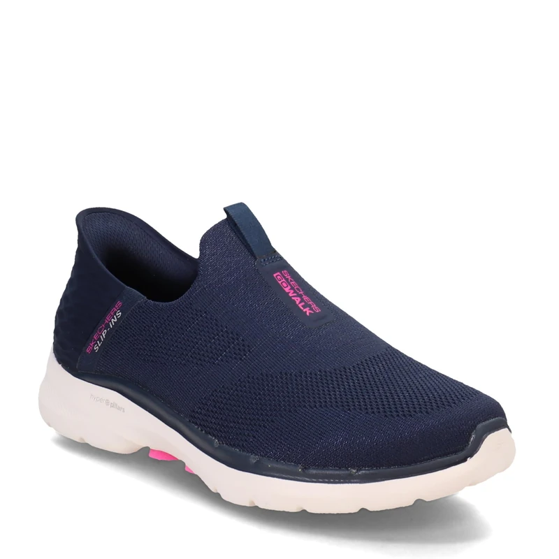 Skechers Women's Go Walk 6 Sneaker, Navy, 8 UK Wide