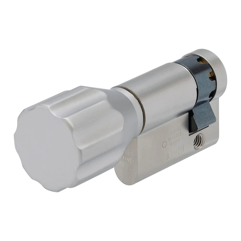 ABUS Knob Half Cylinder 10/K60 - Half Cylinder with Round Knob for Locking without Key, Silver