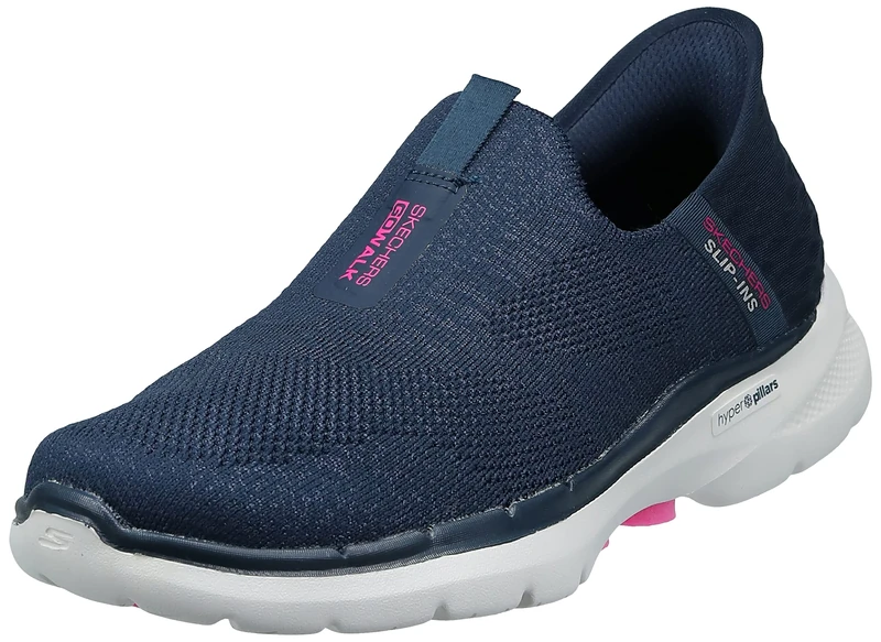 Skechers Go Walk 6 Slip-ins - Fabulous View, Navy, 6.5 UK Wide