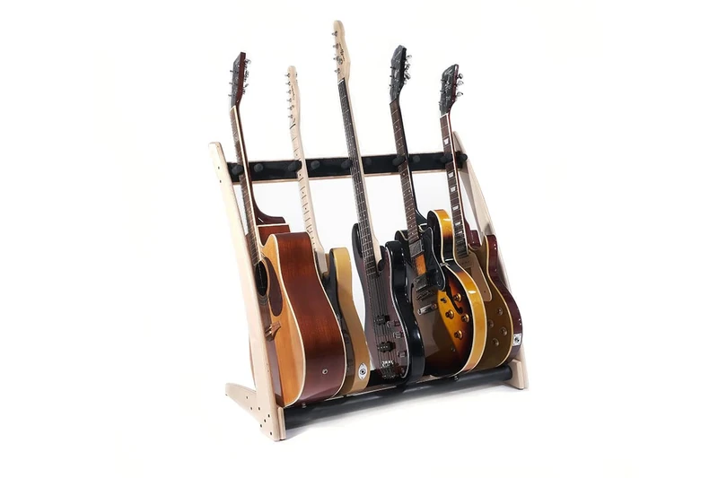 Ruach GR-2 Curve Customisable 5 Way Guitar Rack and Holder for Guitars and Cases - Birch