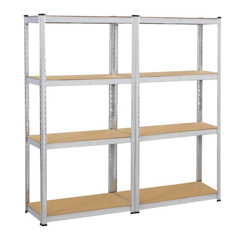 Yaheetech 2 PCS Silver Heavy-Duty Storage Frame 160x80x40cm Steel Shelving