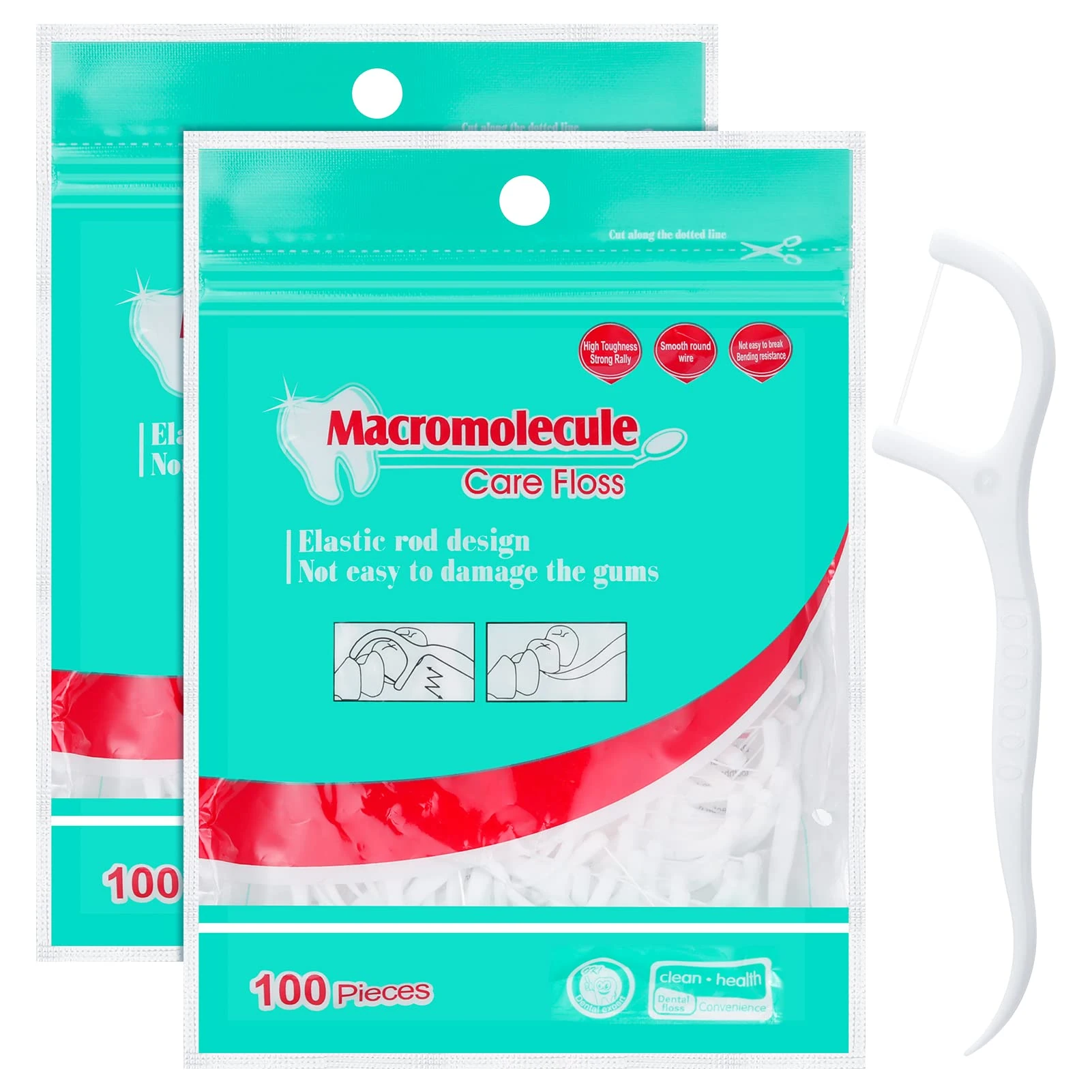 Smilcloud 200 Pcs Dental Floss Stick, Disposable Toothpicks Teeth Stick Floss Picks Tooth Picks Sticks Interdental Cleaning Tool for Travel Home Office Restaurant