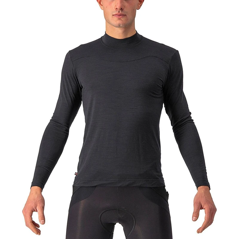 CASTELLI Bandito Wool SS BL - Technical Underwear in Merino Wool Short Sleeve, Thermoregulating and Breathable for Cycling, Black, S - Image 1
