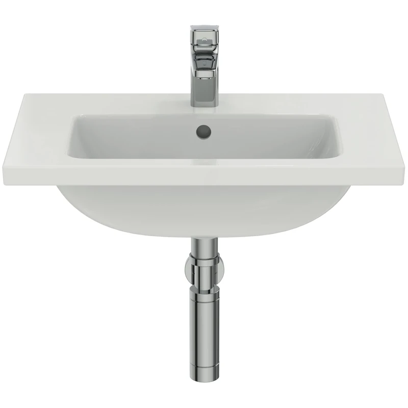 Ideal Standard - i.Life S Washbasin Top 61 cm with Reduced Depth to only 38 cm. Furniture and Furniture Siphon to be Purchased Separately. White