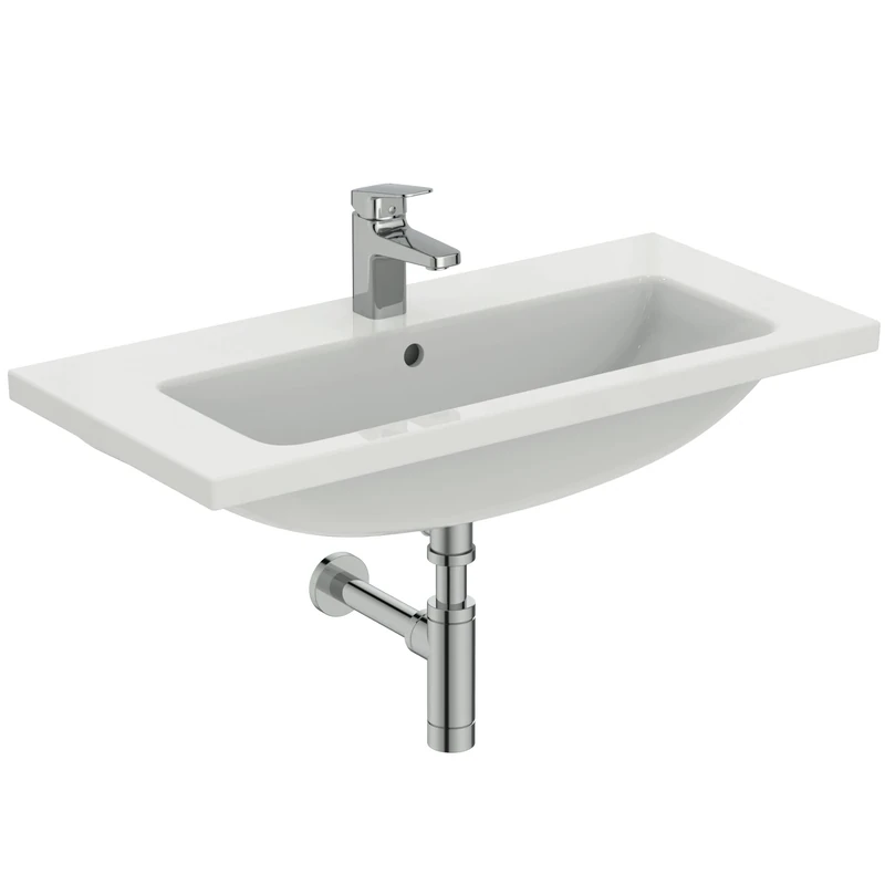 Ideal Standard - i.Life S Top washbasin 81 cm with Shallow Depth to only 38 cm. Furniture and Siphon to Buy Separately. White