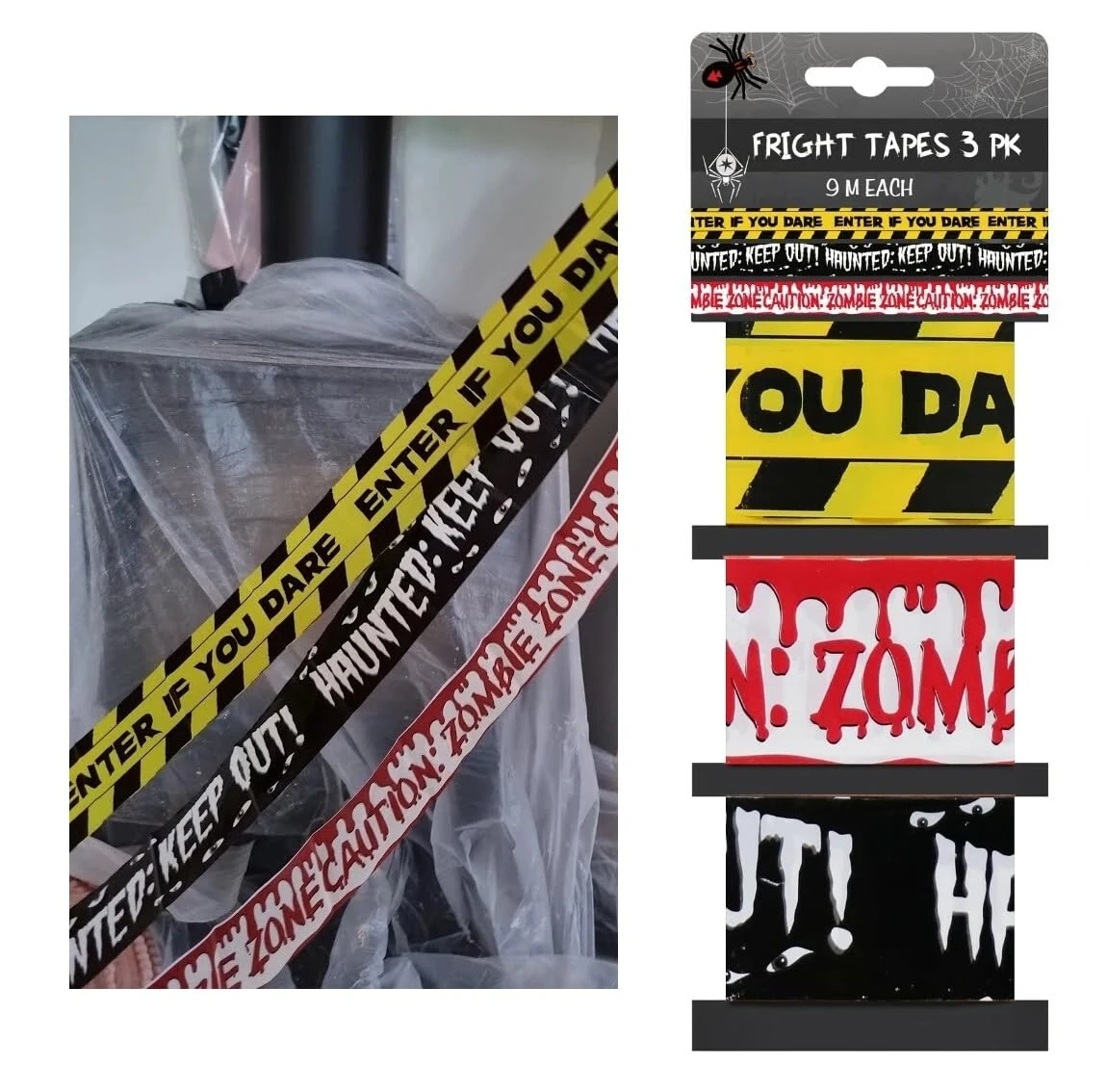 9m Halloween Warning Tape Banner Haunted House Party Decoration Bloody Caution