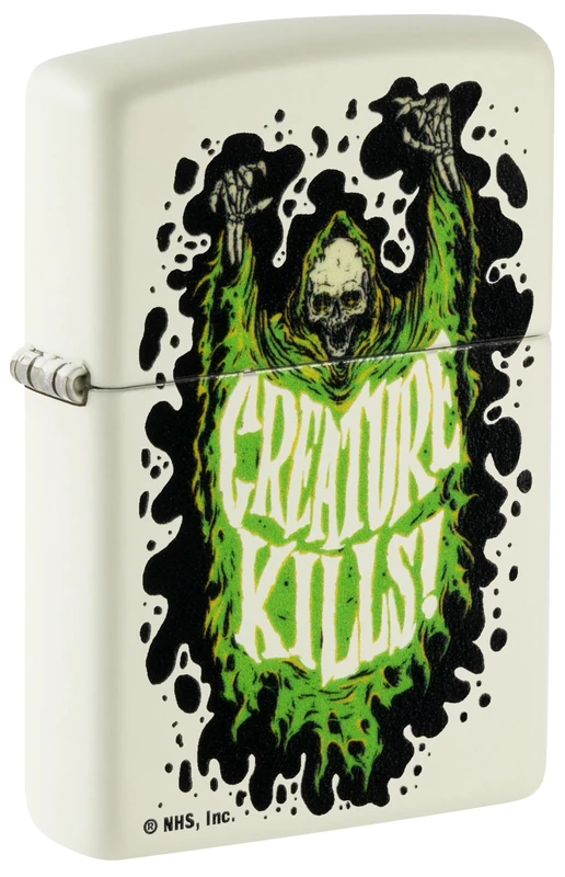 Zippo Windproof Lighter, Santa Cruz Design – Glow-in-the-Dark, Colour Image – Refillable, Reusable, Windproof Design – Comes in Gift Box – Made in USA