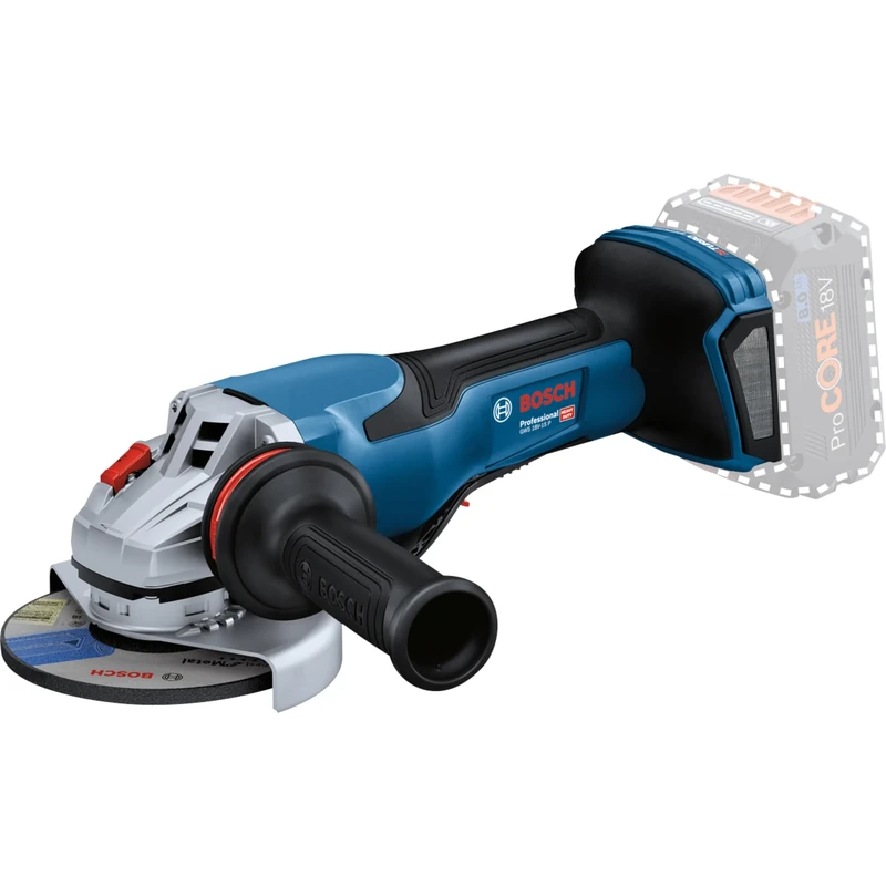 Bosch Professional 18V System BITURBO Cordless Angle Grinder GWS 18V-15 P (incl. Cut-Off Protective Guard, Vibration Control aux. Handle, Protective Guard, Quick-Locking nut, Without Battery/Charger)