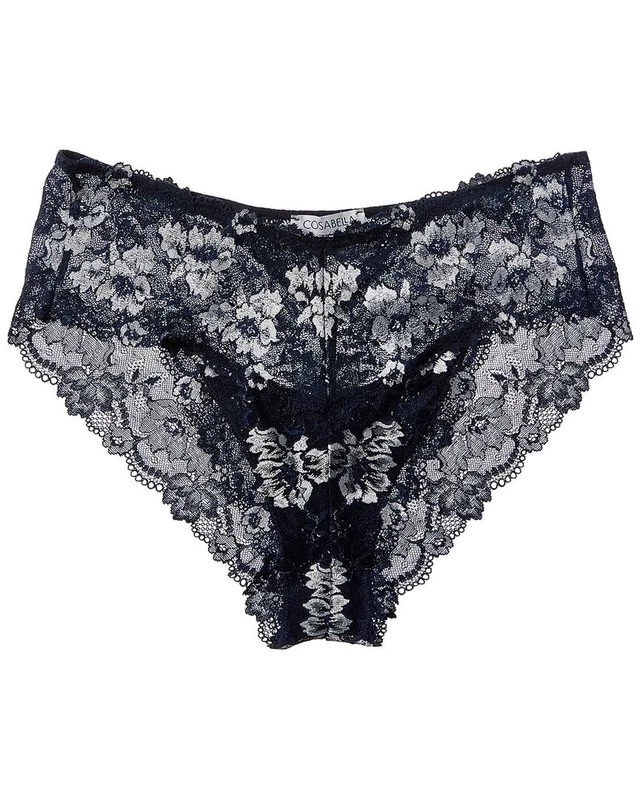 Cosabella Women's Plus Size Savona Extended Boyshort, Noct Blue/Ivory, XL