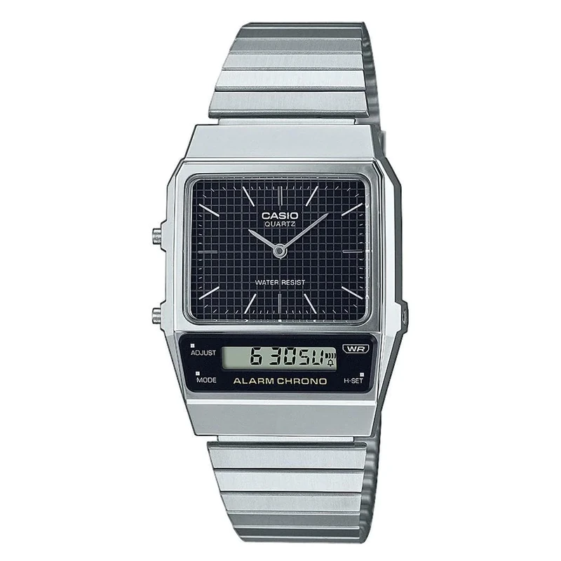 Casio Qd Black Cint Silver Bracelet 40.7 Men's Watch, QUARTZ, Quartz- CA.AQ-800E-1AEF