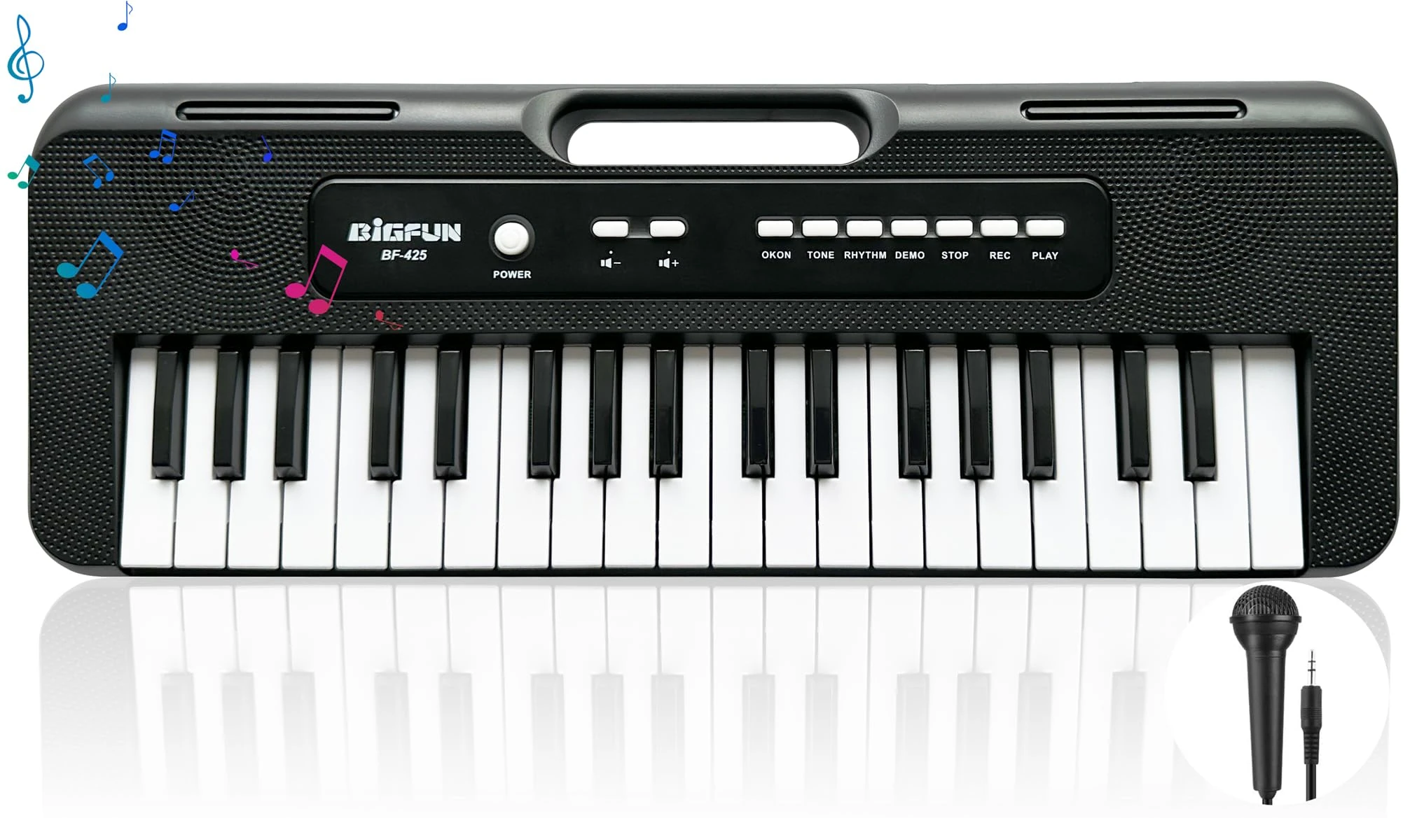Kids Piano Keyboard, 37 Keys Piano for Kids Musical Piano with Microphone Portable Learning Educational Christmas Birthday Gift Toys for 3 4 5 6 7 8 Years Old Girls Boys Beginners (Black)