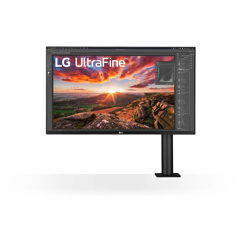 LG Electronics UltraFine UHD 4K 32UN880-B, 31.5 -inch, IPS Display, 60Hz, 5ms, 3840 x 2160 px, DCI-P3 95% (Typ.), HDR10, USB Type-C, Ergonomic Stand with C-Clamp, Full Movement of Display