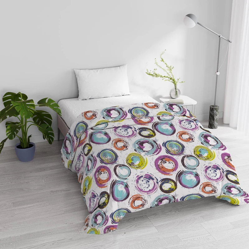 Italian Bed Linen Winter Quilt “BASIC”, Cerchi Astratti, 200x245 cm