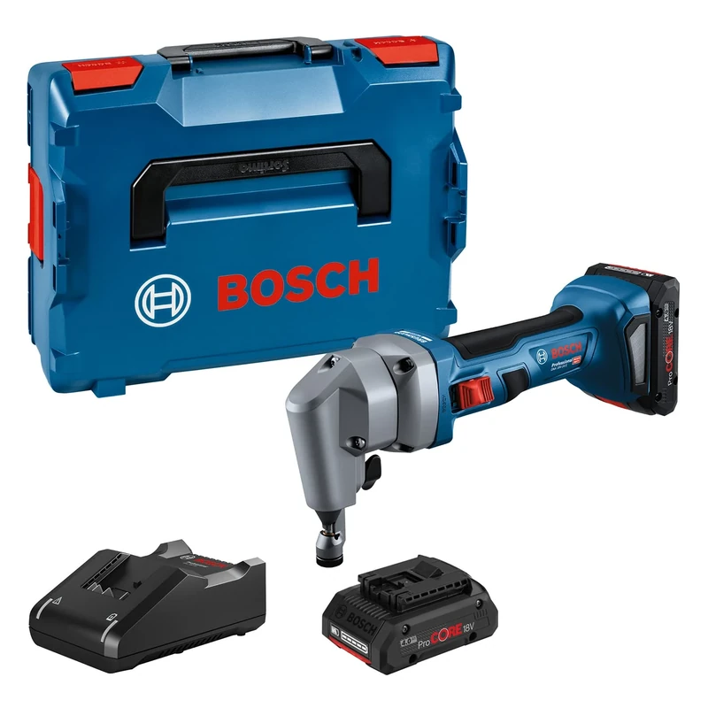 Bosch Professional 18V System Battery Rodent GNA 18V-16 E (Power 700 W, Brushless Motor Technology, Includes 2X 4.0Ah ProCORE Battery, Quick Charger GAL 18V-40, L-BOXX) - Image 1
