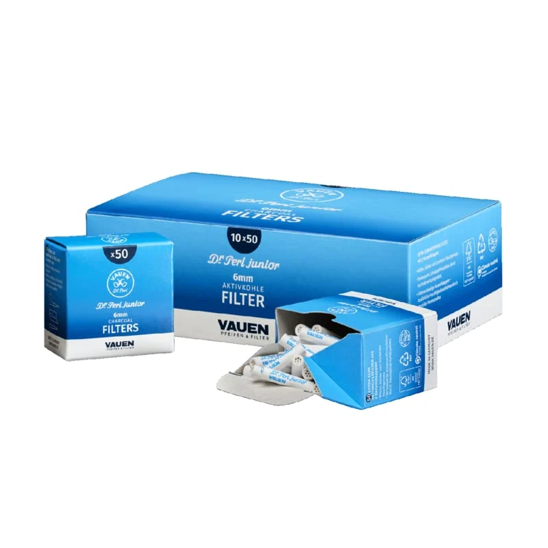 Dr. Perl Filter 20045 Dr. Perl-VAUEN-6 mm-10 Boxes of 50 Filters 6 mm Activated Carbon Filters Paper