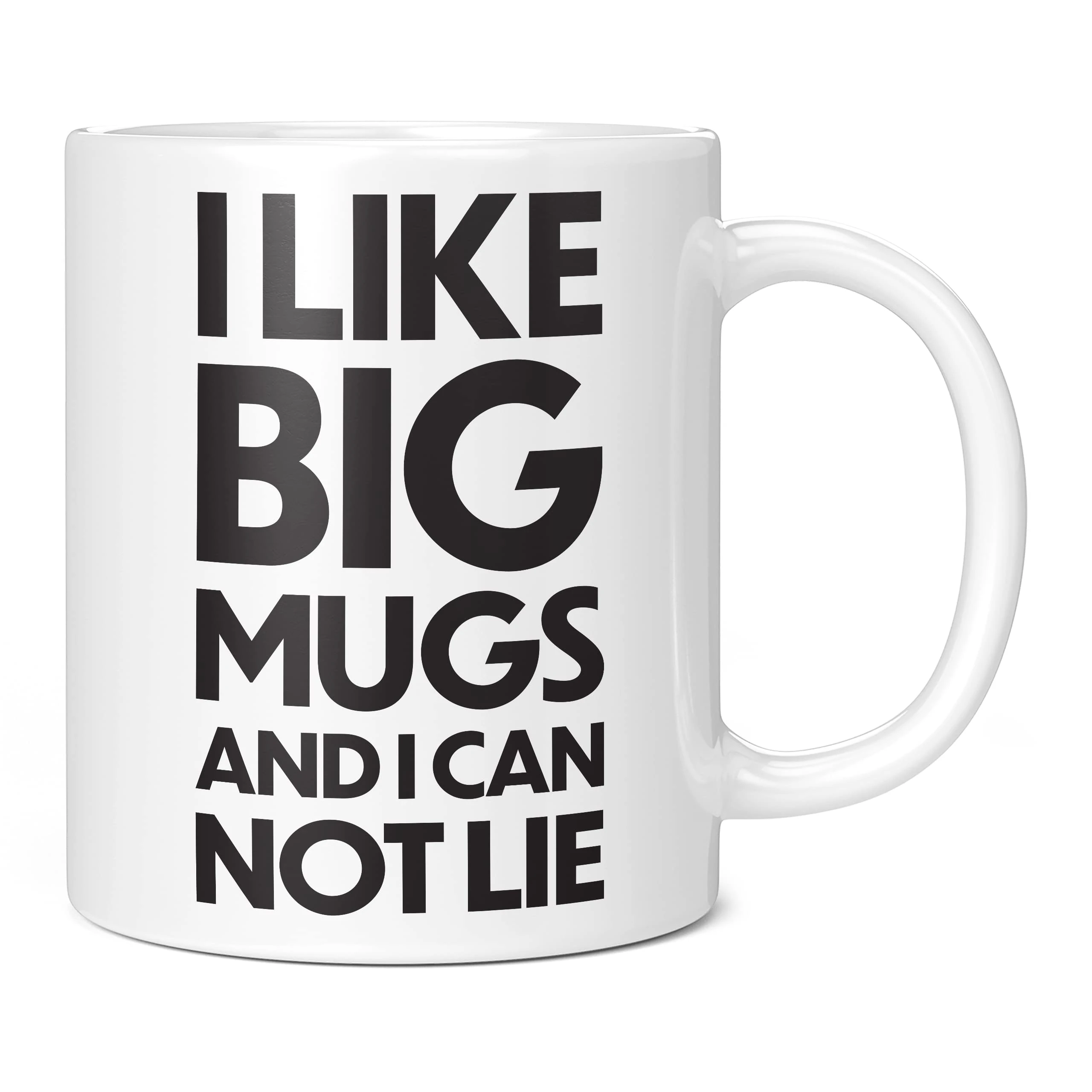 Mug Monster - I Like Big Mugs and I Cannot Lie Giant Mug, Extra Large Tea Cup - Ceramic Coffee Cup, Gift for Men or Women, Extra Large and Giant Available, 20oz White