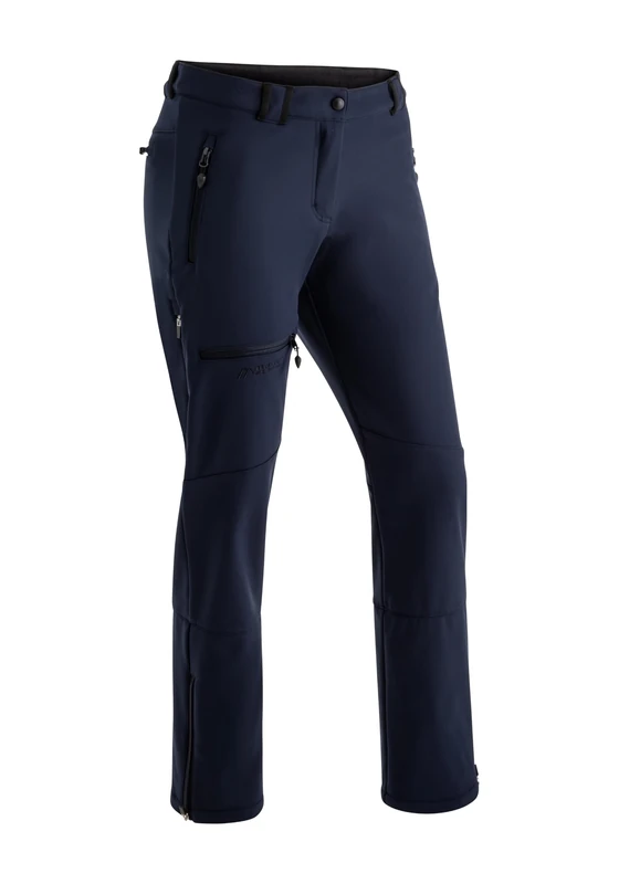 Maier Sports Adakit W Women's Outdoor Trousers, Winter Hiking Trousers with Fleece Inside, Breathable and Warm Softshell Trousers Blue