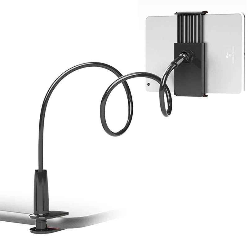 VENQI Gooseneck Tablet Holder,Tablet Stand for Bed Gooseneck Mount Flexible Arm 360 Clip,Flexible Arm Clip Tablet Mount Compatible with iPad Mini Pro Air, Switch, Samsung Galaxy Tabs,More 4.7-10.1"