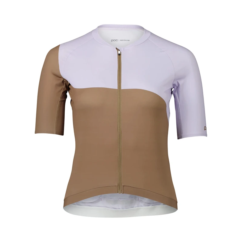 POC Womens W's Essential Road Jersey Print, Jasper Brown/Purple Quartz, L UK