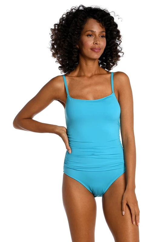 La Blanca Women's Island Goddess Lingerie One Piece Swimsuit, Azul, 10