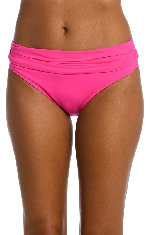 La Blanca Women's Island Goddess Banded Hipster Swimsuit Bottom Bikini, Pop Pink, 20 - Image 1