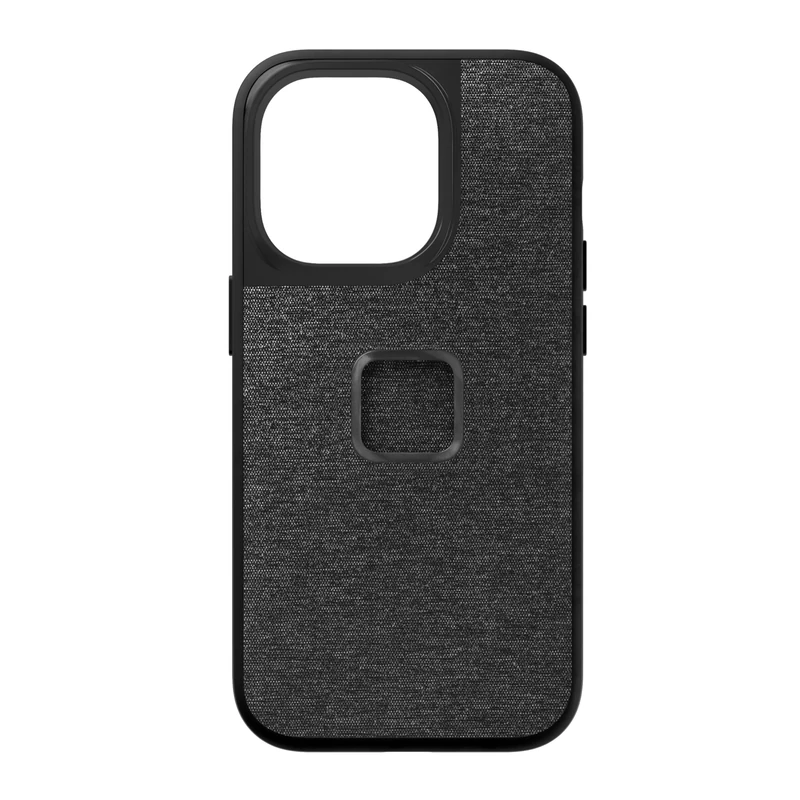 Peak Design Mobile Everyday Phone Case for iPhone 14 Pro, Charcoal, Slim Profile, 2M Drop Protection, Weatherproof Fabric Shell, SlimLink Connects to Mobile Mounts & Gear - Image 1