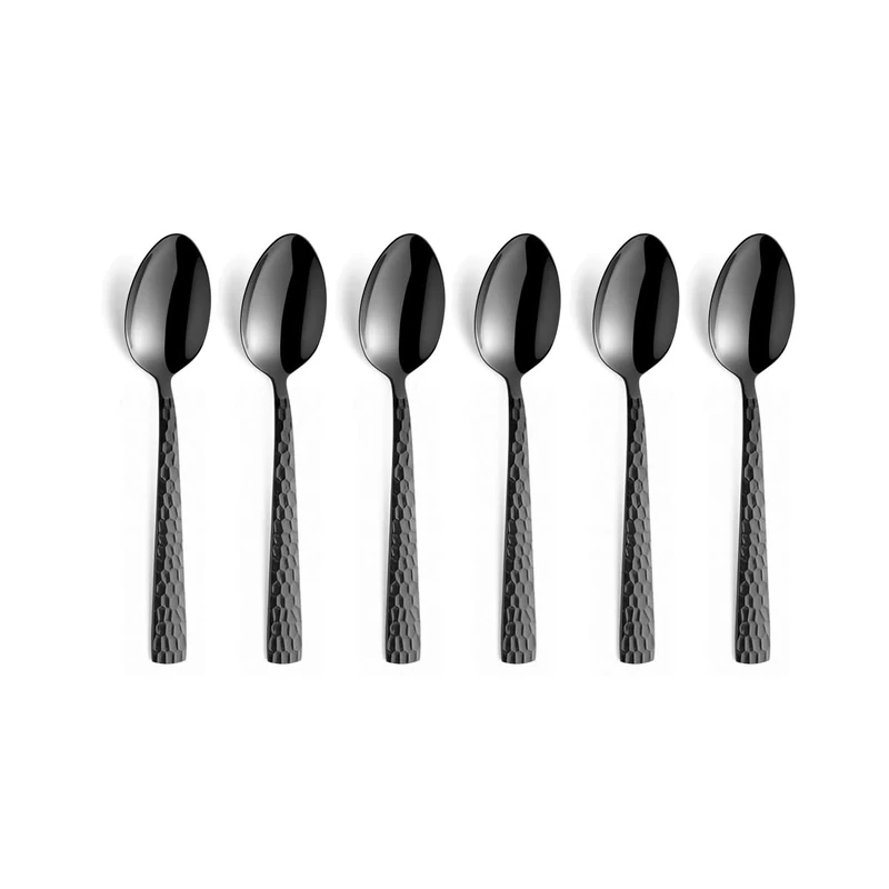 Felicity Set of 6 Mocha Espresso Spoons Matte Black