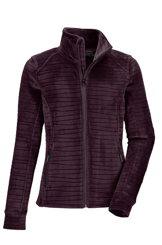 Killtec (KILAH) Women's Ksw 207 Wmn FLX Jckt Fleece Fashion Powerstretch Jacket with Stand-up Collar, Dark Plum, 34 (EU)