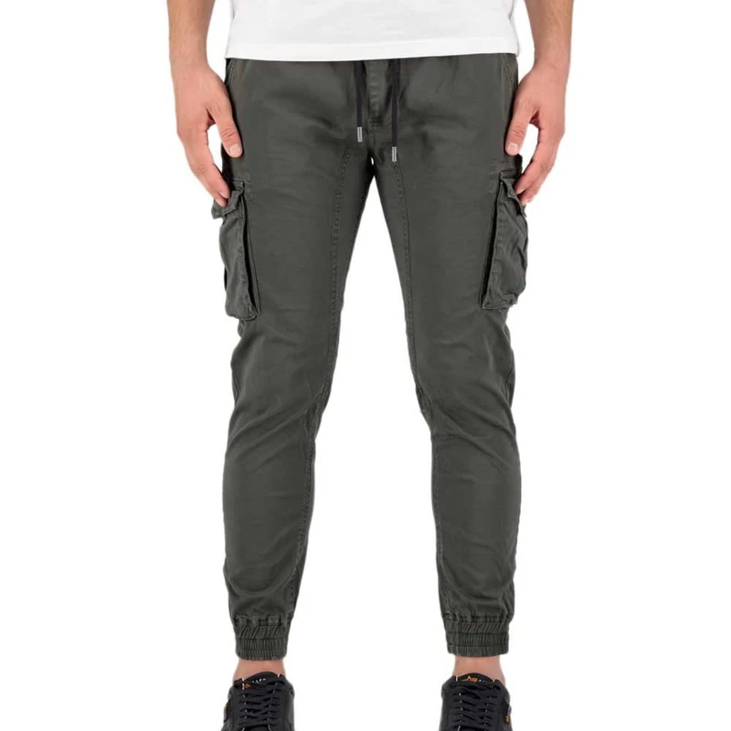 Alpha Industries Cotton Twill Jogger Casual Trousers for Men Greyblack