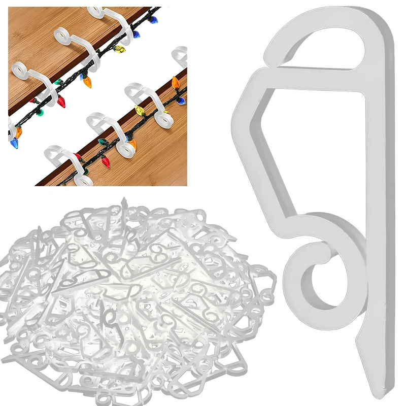 Christmas Lights Gutter Clips Heavy Duty Plastic Gutter Hanging Hooks/Clips for Outdoor Christmas Xmas String Lights Decoration