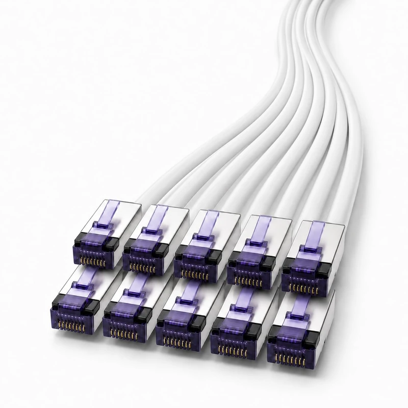 1aTTack.de - 2m - CAT6a Superflex Ethernet Gigabit LAN network cable RJ45 CAT6 A patch cable 10000 Mbit s SFTP PIMF 500 MHz compatible with CAT6 CAT5 - white - 10 pieces
