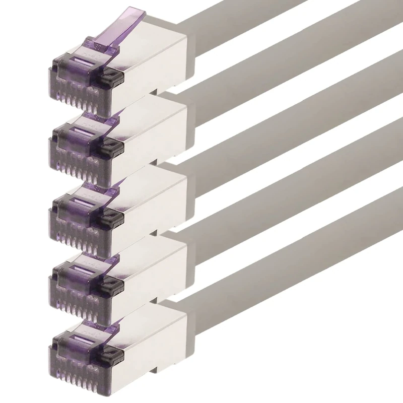 1aTTack.de - 10m - CAT6a Superflex Ethernet Gigabit LAN network cable RJ45 CAT6 A patch cable 10000 Mbit s SFTP PIMF 500 MHz compatible with CAT6 CAT5 - gray - 5 pieces