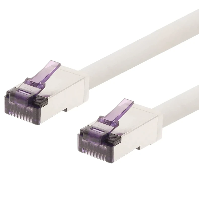 1aTTack.de - 50m - CAT6a Superflex Ethernet Gigabit LAN network cable RJ45 CAT6 A patch cable 10000 Mbit s SFTP PIMF 500 MHz compatible with CAT6 CAT5 - white - 1 piece