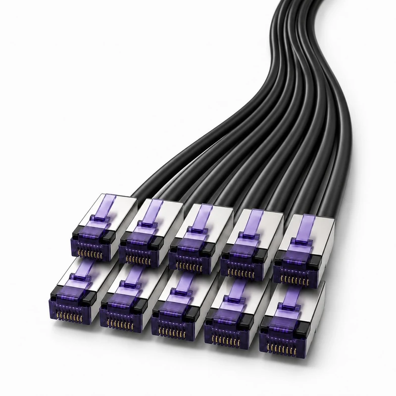 1aTTack.de Cat6a Highly Flexible LAN Cable 10x 5m RJ45 10 Gb/s black