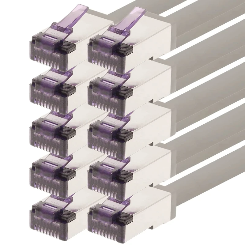 1aTTack.de - 2m - CAT6a Superflex Ethernet Gigabit LAN network cable RJ45 CAT6 A patch cable 10000 Mbit s SFTP PIMF 500 MHz compatible with CAT6 CAT5 - gray - 10 pieces - Image 1