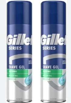 2 x 200ml Shaving Gel Aloe Vera - Sensitive Skin, Fresh Scent