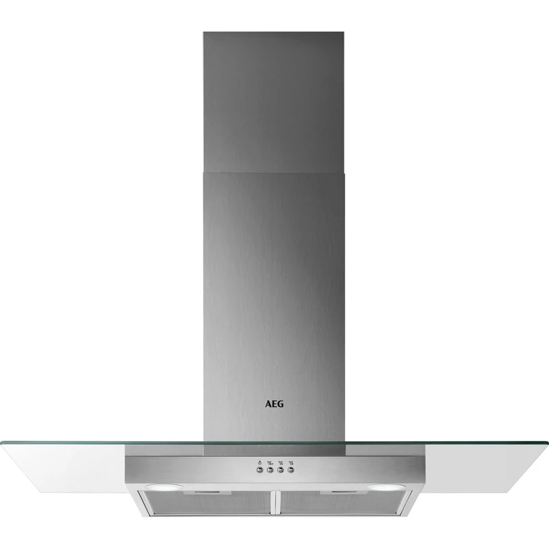 AEG 5000 Series ExtractionTech Cooker Hood 90 cm, DTB3954M, Glass Hood, 3 Speeds, LED Lights, Maximum Filtration, Washable carbon filter, Vent Capacity 600 (m³/h) 69 dB, Stainless Steel, Class C