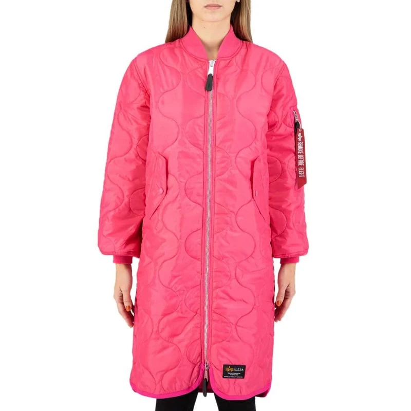Alpha Industries MA-1 ALS Coat Winter Jacket for Women Magenta