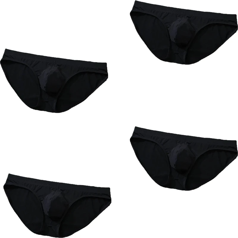 Faringoto Men's Low Rise Breathable Ice Silk Briefs - Comfort Bikini