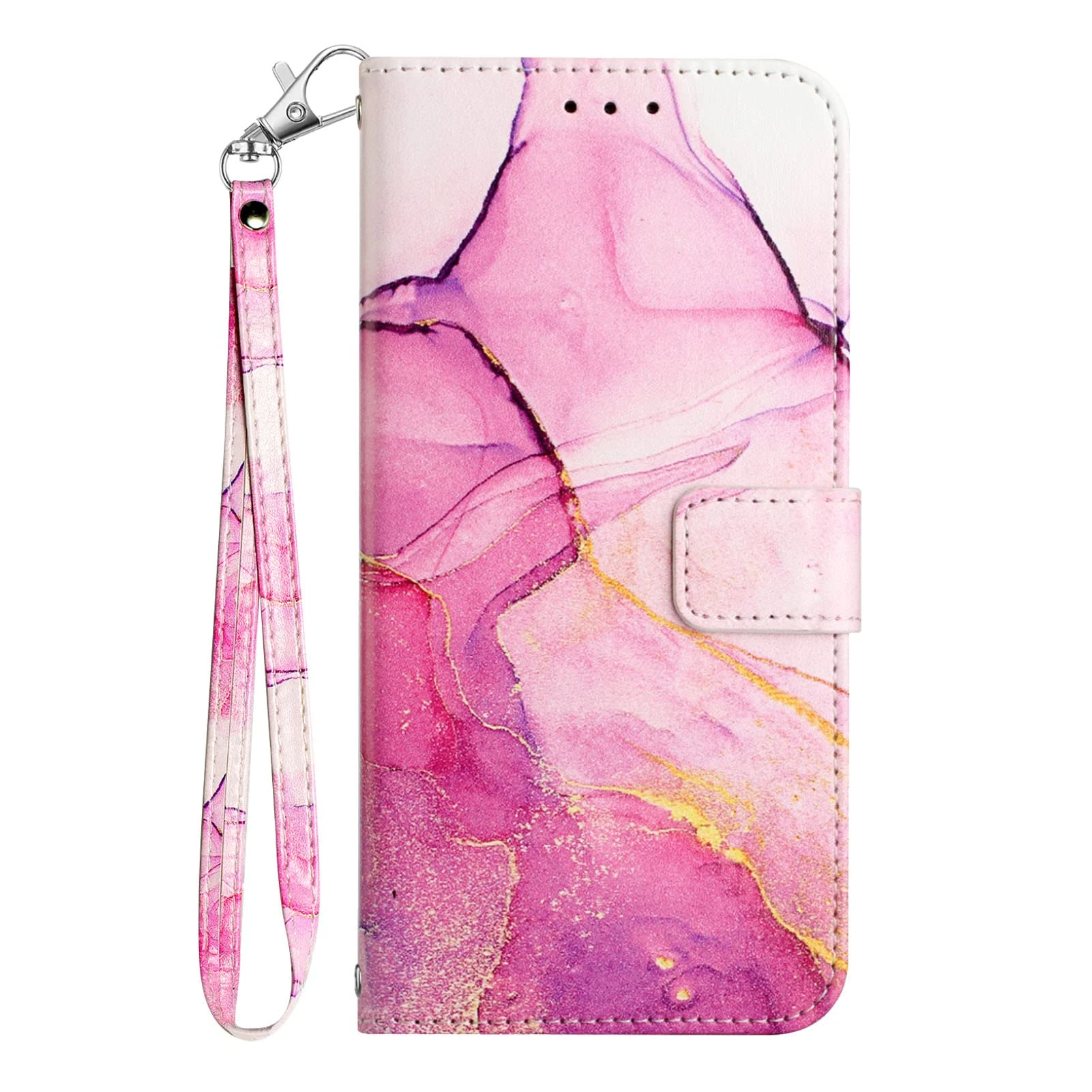 Knoowcase for Samsung Galaxy A23 5G Phone Case Shockproof Marble Cover PU Leather Wallet Bumper with Card Slots Magnet Kickstand Full Protection Shell Case for Samsung A23 5G, Pink Purple