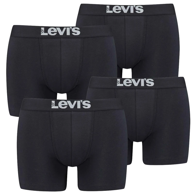 LEVIS Men's Solid Basic Boxer Briefs, Black, S, black, XXL
