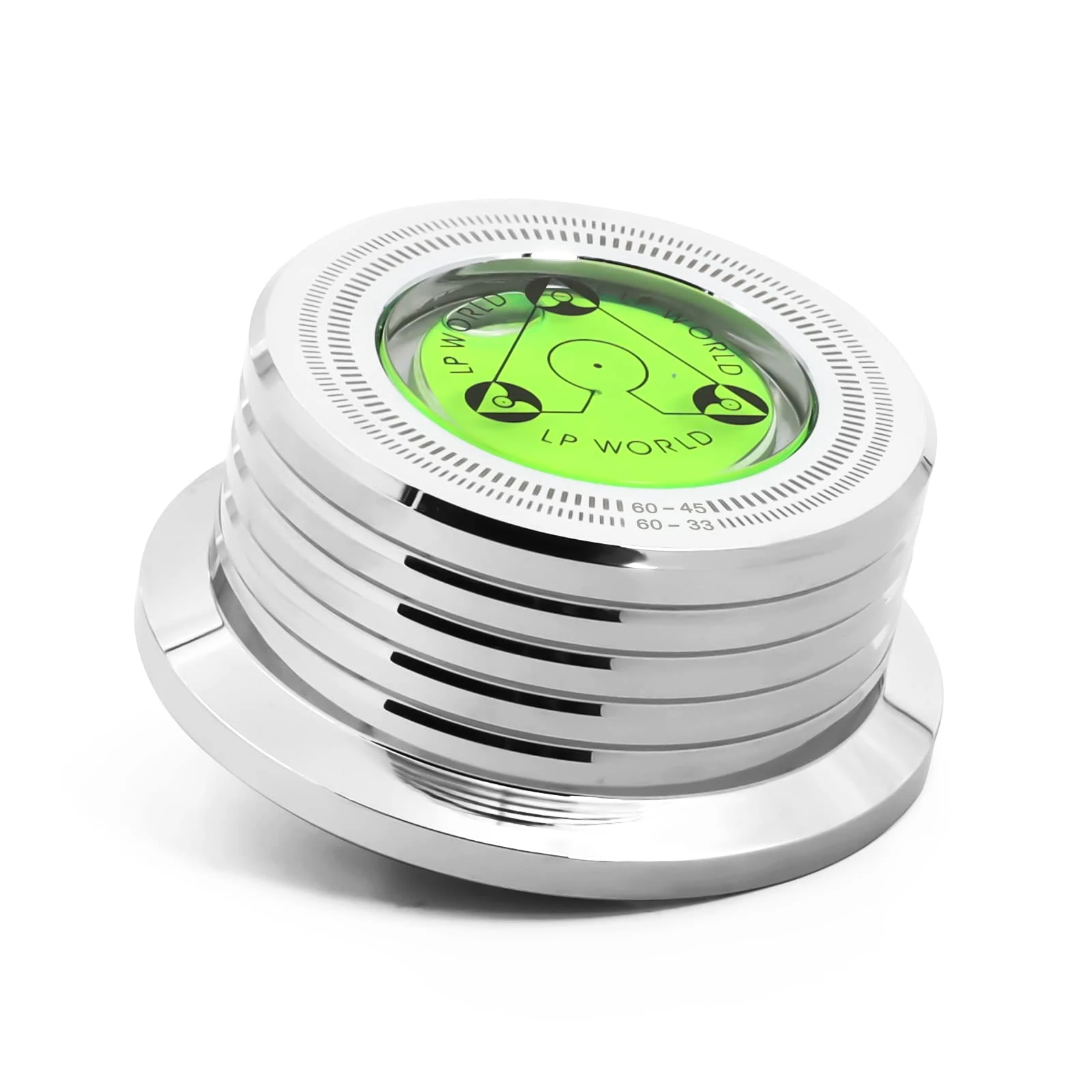 KozyOne Record Weight Stabilizer, Turntable Disc Record Stabilizer Clamp with Bubble Level for Vinyl LP Record Player (Silver)