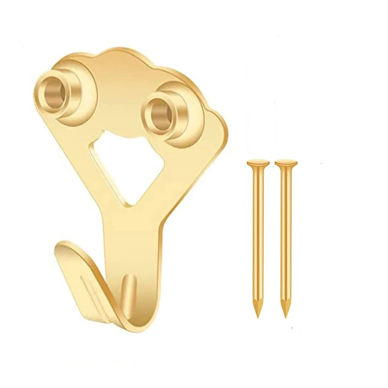 10Pack 100 lbs Picture Hooks for Hard Walls Picture Hanging Hooks Heavy Duty Picture Hook Photo Frame Hooks Picture Hangers with Nails,Holds 100 lbs