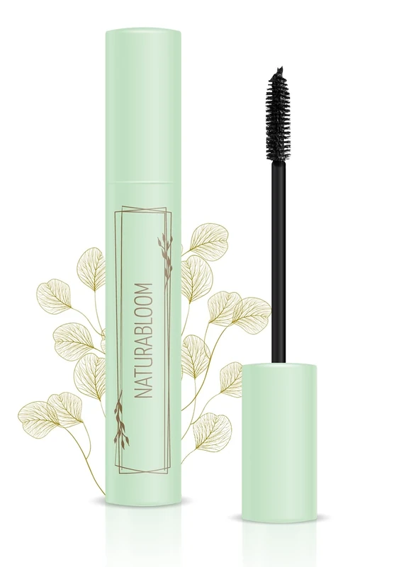 Naturabloom Vegan Black Mascara - Smudge Proof, Long Lasting, Jojoba Volume