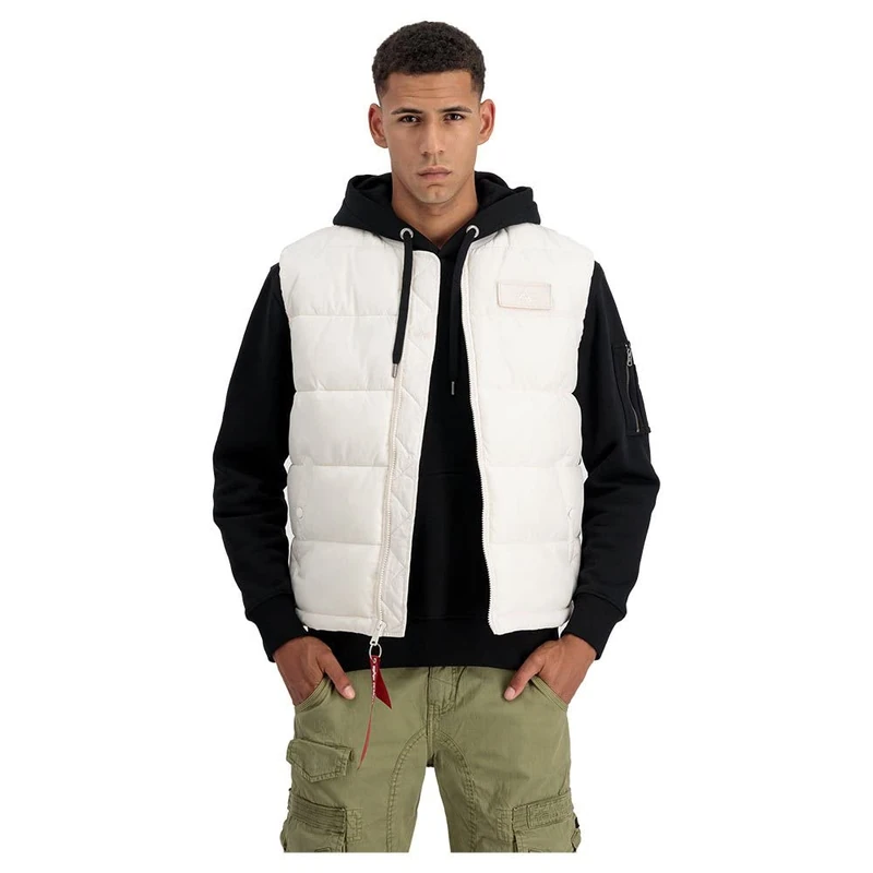 Alpha Industries Puffer LW Vest for Men Jet Stream White