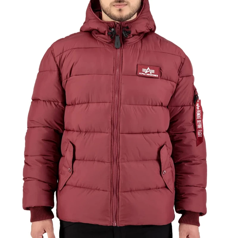 Alpha Industries Hooded FD Winter Jacket for Women Burgundy