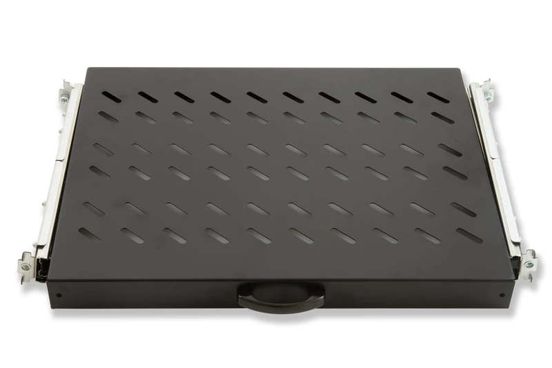 UNIVERSAL SHELF FOR REMOVABLE RACK CABINET ON TELESCOPIC RAILS 1 BLACK UNIT 370 0MM.