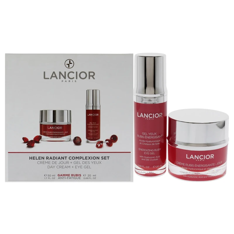Lancior Helen De Troye Young Complexion Set - Reduces Signs Of Fatigue - Delivers Intense Moisture - Protects Delicate Skin Around Eyes - Includes Day Cream And Eyes Gel - Natural Ingredients - 2 Pc