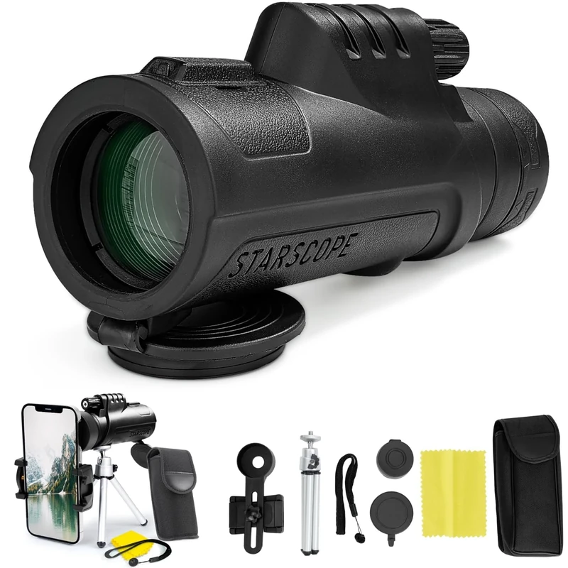 Starscope Monocular Telescope G3 Smartphone Bundle - 10x42 Monoculars for Adults Bird Watching Bundle | Portable, Long Range Monocular with Spotting Scope Tripod, Carrying Pouch, Phone Mount, and More
